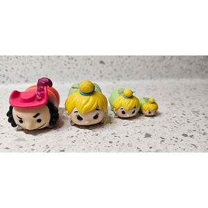 Disney Tsum Tsum Figures – Tinker Bell (Set of 3 Sizes) & Captain Hook